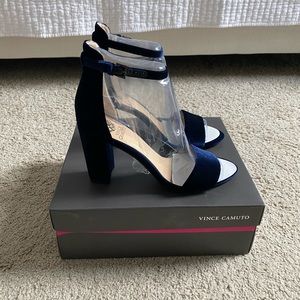 Vince Camuto Corlina Royal Blue Smooth Velvet 8